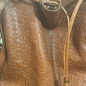 Gucci Tan Embossed Leather Tote